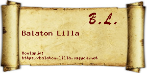 Balaton Lilla névjegykártya